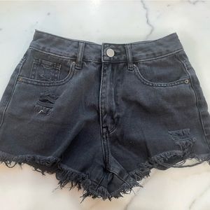 PACSUN HIGH RISE FESTIVAL SHORTS- BLACK